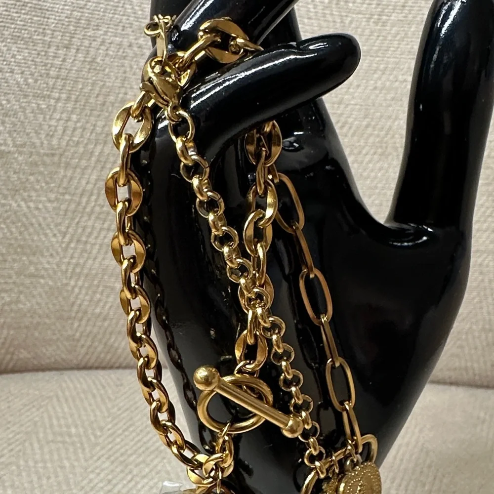 Bracelets Gold Chain Bracelets with Heart Charms (2) - Picture 5 of 8